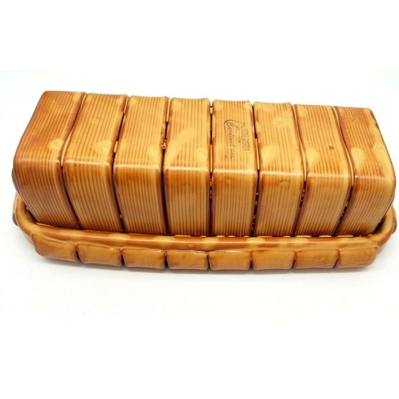 Italian Pottery Woven Glazed Bread Basket Brown Cardinal Inc Italy - Picture 4 of 5